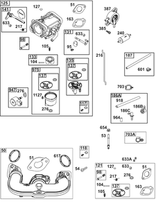 Part Location Diagram of 596033 Briggs and Stratton Carburetor